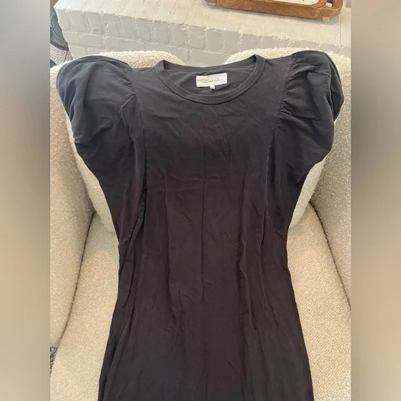 The Great Puff Sleeve Midi Dress, Dark Grey - XS - Picture 4 of 6